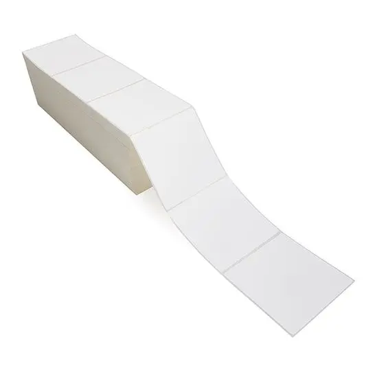 Direct Thermal Label 4x4 Fanfold 6000 Labels/Box 75 Box/Plt