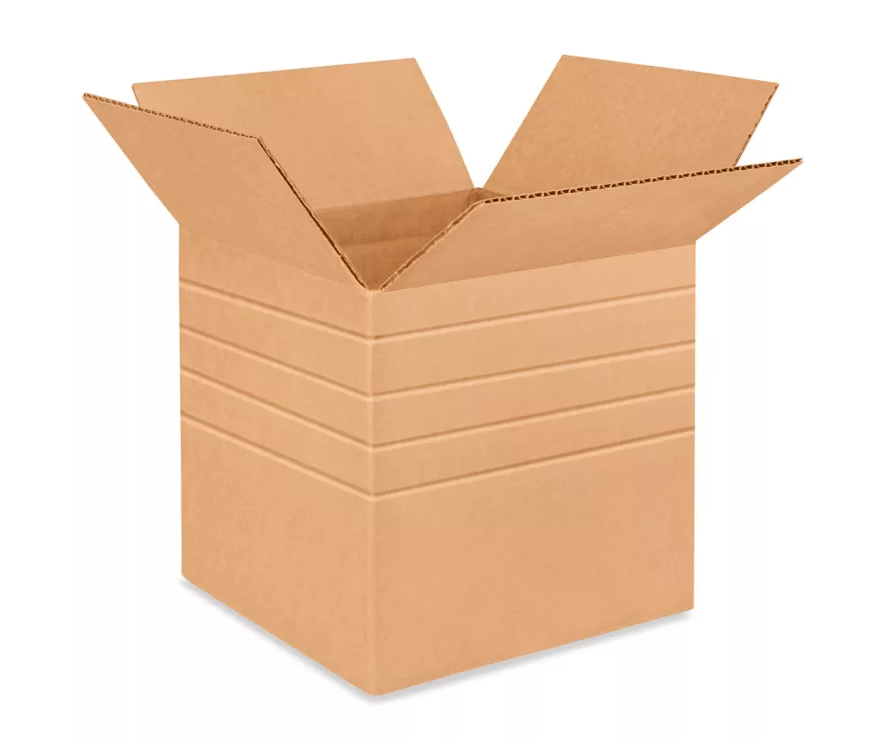 8x8x8 Multi-Depth Corrugated Boxes Variable Depths 8,7,6,5,4"