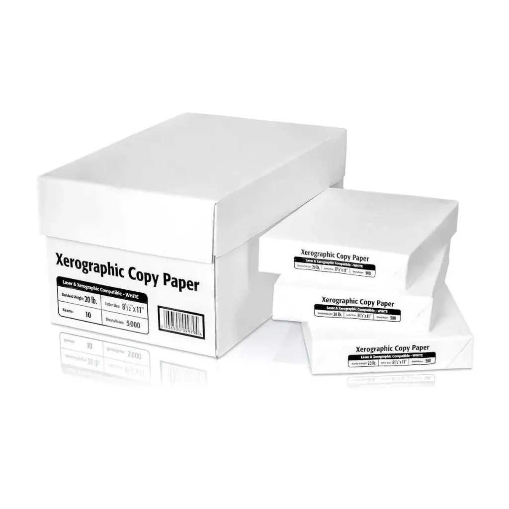 Copy Paper Letter Size 8.5x11 White 500 Sheets/Ream 5000 Sheets/Box 40 Box/Plt
