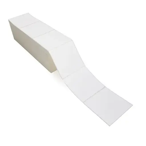 [L-5009-AS] Direct Thermal Label 4x4 Fanfold 6000 Labels/Box 75 Box/Plt